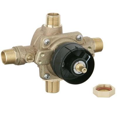 Pressure Balance Rough-In valve Handle limit stop Diaphragm cartridge Check valves Service stops Includes cap and plug for 3-port installation