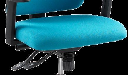 exceptional degree of recline. Tilt tension adjustable by a convenient winding handle at the side of the seat.