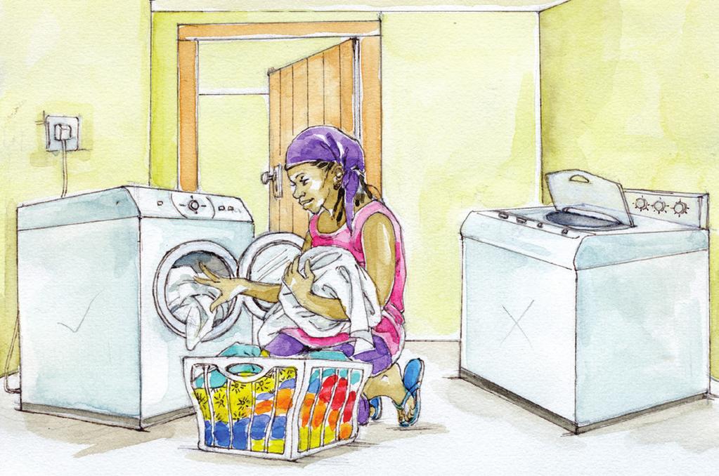 6 Laundering Use cold or lukewarm water for washing clothes. Front loading washing machines use less energy than top loading models.