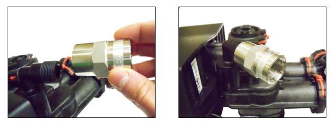 10. Do NOT remove the red clips in order to put the bypass valve in either bypass or service, it is not necessary nor desired to remove the red clips on the bypass valve hand knobs (see Fig 3 item 1,
