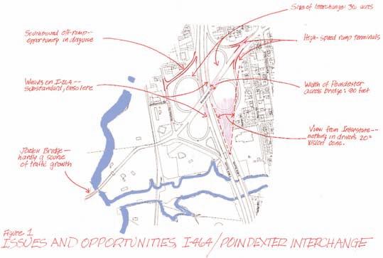 I-464 Interchange During Phase I of the planning process, Glatting Jackson studied the Poindexter Street cloverleaf intersection at I-464. Several important facts emerged.