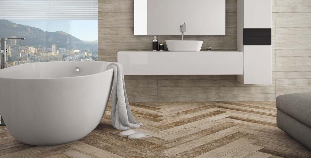 ECO HOME HD Glazed porcelain tile Porcelanato esmaltado Inspired by demolition wood which suffered with the action