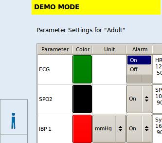 Changing the alarm status To enable/ disable the alarm status of a single parameter permanently, press the drop down list field in the right column for the respective parameter.