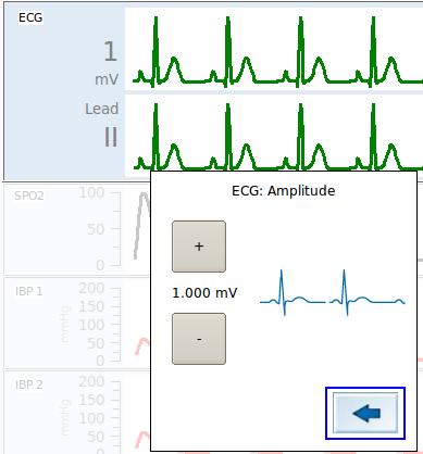 5.6.6. Changing the ECG amplitude Press the Amplitude bar in the ECG menu.