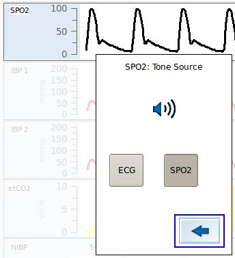 5.7.6. Choosing the pulse tone source Press the tone source bar in the SpO 2 menu.