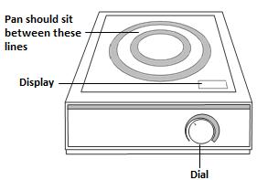 AUS Operation 1. Connect the appliance to the mains power supply. 2. Place suitable cookware on to the centre of the glass plate. Note: Never place empty cookware on the appliance. 3.