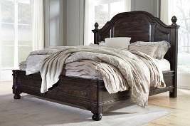 Upholstered Bed (74/77) B657 Gerlane (Signature Design Millennium) Solid pine construction in a rich espresso finish with natural distressing Timeless design evokes nostalgia and a sense of