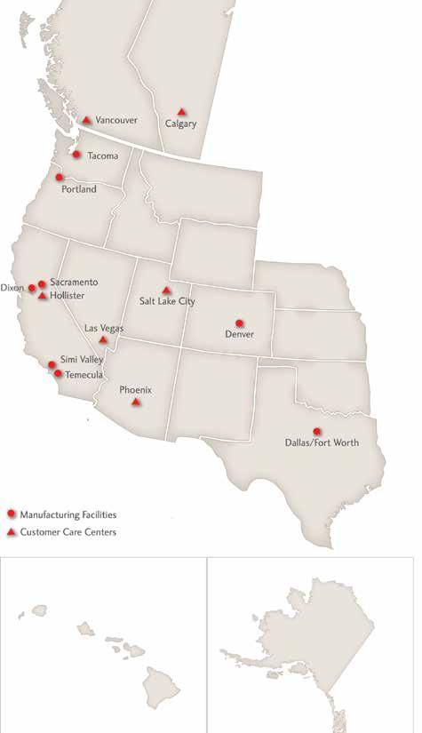 Milgard Windows & Doors is proud to serve the Western U.S. and Canada with over a dozen fullservice facilities and customer care centers.
