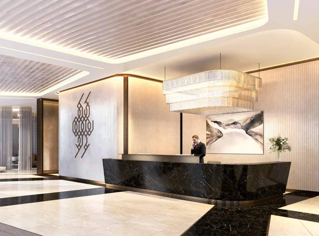 Lobby and concierge A 24-hour concierge delivers a heightened living experience, ensuring seamless access to a breadth of services.