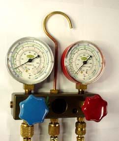 There are many ways of charging liquid in a "controlled manner" into the suction side:- 1. Use valve A on the manifold gauge set 2. Use the valve on the refrigerant cylinder 3.