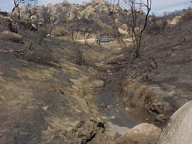 Outfall 008 (Happy Valley) After 2005 Fire BMPs Damaged All