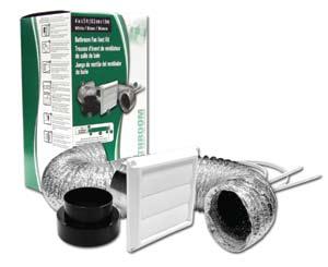 13Bathroom (#480L Packaging) flexible laminated duct vent kits 480L 4 x 5 Wall Vent Kit Louvers prevent outside elements from entering the vent For use with 3
