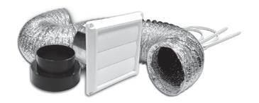 outlets 407W 4 x 8 Louvered Vent Kit 0 Louvers prevent outside elements from entering the vent 1 - louvered vent w/ tail pipe 1 - laminated duct 2 -