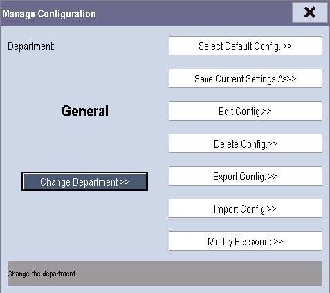 5.2 Entering the [Manage Configuration] Menu To access the [Manage Configuration] menu: 1.