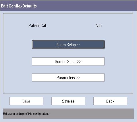 Select the desired configuration and then select the [Edit] button. The following menu appears. 3.