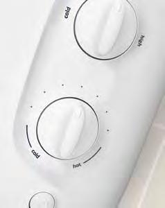 cold high Aqua 3000m MAIN FEATURES Simple to use rotary control dials for temperature/flow and power select Push button start/stop enables you to switch on the shower at your preferred settings Three