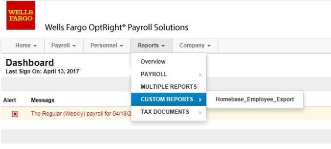 Using the website Bulk add employees option 1. Go to OptRight to run the Homebase Employee Export report 2. Log into OptRight 3. Click the Reports tab 4.