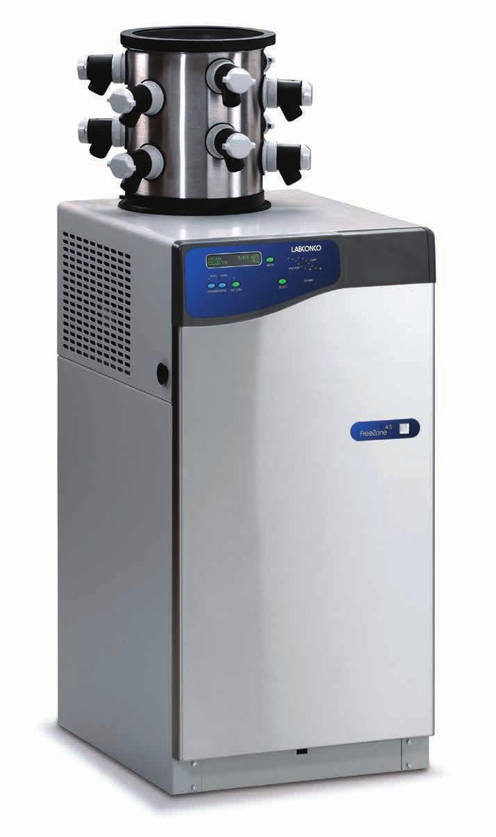 FreeZone 4.5 Liter Freeze Dry Systems FEATURES & BENEFITS Automatic start-up is quick and easy to use. Pressing one button initiates the collector cool-down and vacuum pulldown sequence.