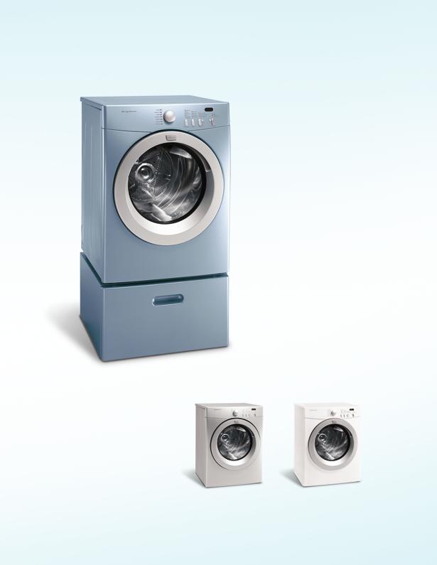 Front Load Laundry page 7 Frigidaire Affinity AE/GQ7000E G Glacier Blue Finish Shown with optional pedestal. 5.8 Cu. Ft.