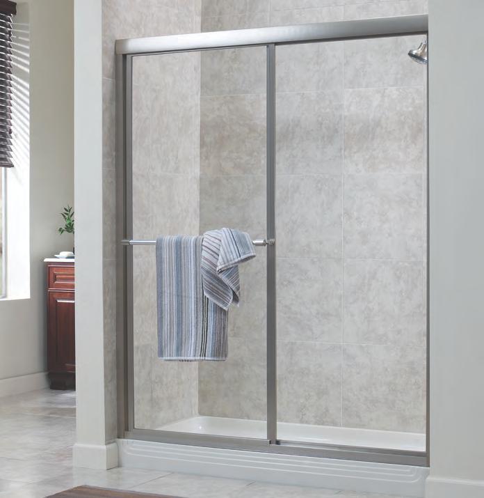 t Tides Essential Style The Tides Collection features classic framed shower doors that will