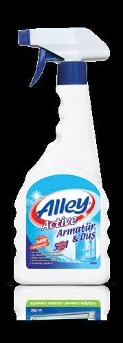 Alley Active Armature & Shower 5in1 cleans and shines armatures, prevents water stains, cleans soap and lime