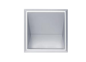7K) White, Silver 54 lm/w 138x138mm square W200 Cube wall light Fill smaller spaces with square-edged lighting details using the W200