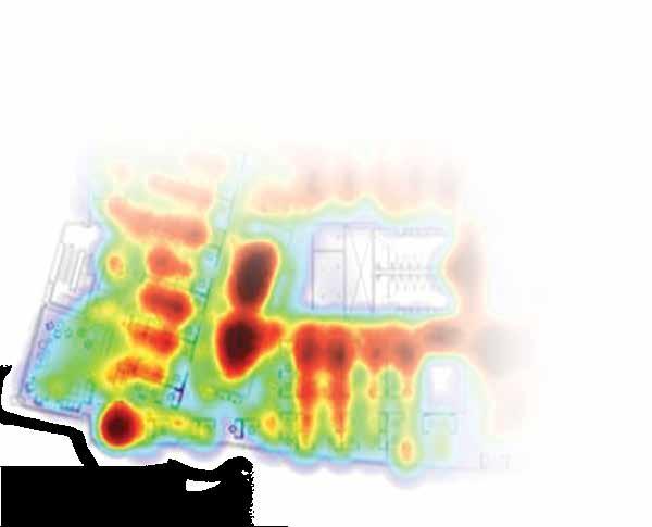The Space application Enlighted's Space application uses occupancy data collected by LumaWatt Pro sensors to create heat maps that detail space use and occupancy patterns, highlighting areas that may
