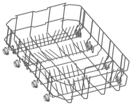 The height of the upper rack can be set without removal by simply lifting / pushing down the upper rack on both sides. Always check that both sides of the rack are at the same level.
