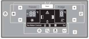 CONTROL PANEL INTERFACE ICE & DISPENSER CONTROL PANEL H J K L BUTTON DESCRIPTION FUNCTION G Dispenser light ~ This function switches on the dispenser light. To enable / disable press the button.