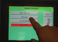 Interactive Touch-Screen Display On the control and display Touch Screen there is a range of pages: Main menu Cycle options Cycle parameters Data relating to current procedure (operator code, batch,