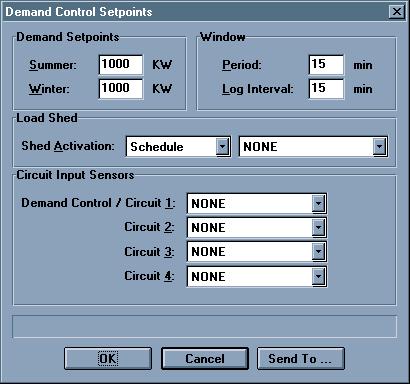 2.1. Demand Control Setpoints Demand settings used by the BCU to initiate and perform demand control are defined at the Demand Control Setpoints dialog box.