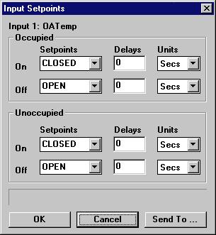 3.1.3. Input Setpoints Input set points, or control parameters, are defined at the Input Setpoints dialog box.