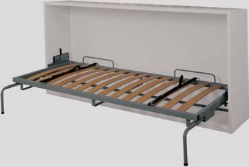 The single bed model can be installed high or low on the wall or as bunkbeds Mattress supports prevent any unwanted movement Includes a locking mechanism when open for enhanced safety and easier