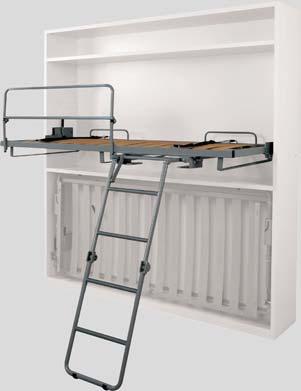 mechanism with an integrated locking system With a manual foldaway ladder Requires a minimum interior height of: 85 7/8" (2180 mm) HORIZONTAL WALL BED MECHANISM (lower bunk) XULT36WBHZ With automatic