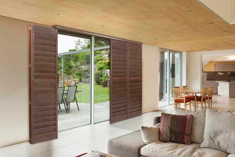 AUTOTILT FOR BI-FOLD SHUTTERS AND MULTI-FOLD SHUTTERS The PureVu exclusive option automatically tilts louvers to a closed position when shutter panels are stacked to the side.