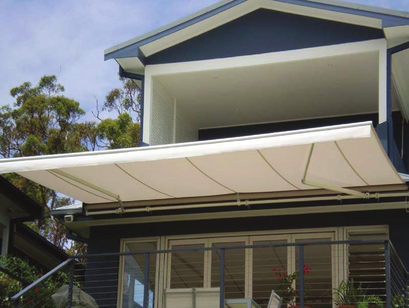 Outdoor Blinds & Awnings Pivot Arm Awning Pivot Arm Awnings are an ideal way to cool the second level of your home, as they can be internally operated either by cord lock or a geared system.