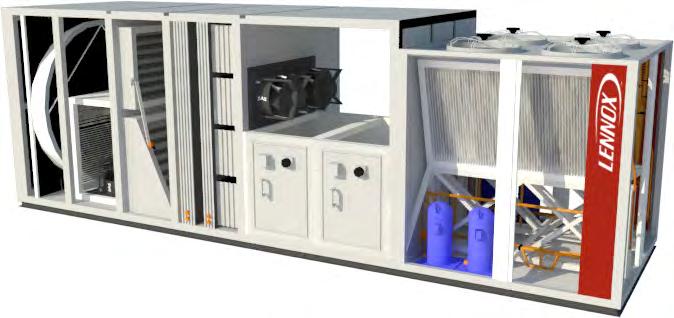 Air Handling Unit energy Heat Pump and Gas/Electric Packaged Unit 70 to 147kW Integrated Rotary Hybrid Wheel Transfer sensitive (temperature) and latent (humidity) heat from the exhaust air to the