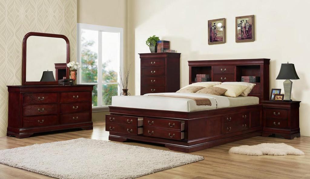 329 Renaissance Storage Cherry The 329 Renaissance Cherry Storage Bed and complete 329 Renaissance Cherry Collection, combines classic style and functionality.