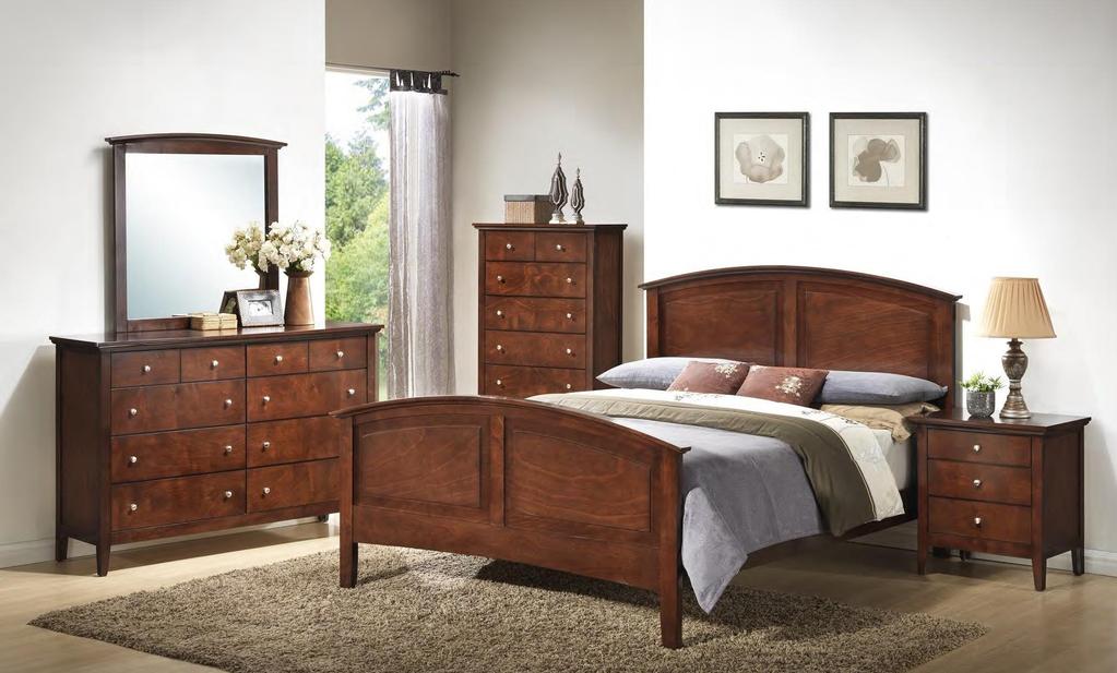 3136 Carter Collection Deep Cherry The 3136 Carter Deep Cherry Bedroom Collection features high quality wood grain patterns and a warm, Deep Cherry finish, with Brushed Nickel hardware and simple