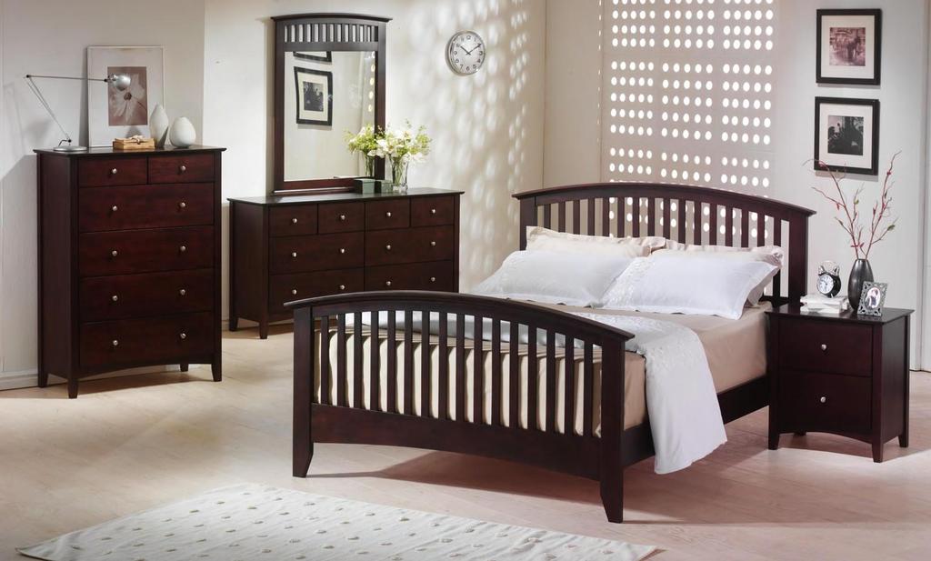 8137 Crossings Collection Dark Espresso Finished in a Dark-Espresso finish the 8137 Crossings Bedroom Collection features dovetailed drawers, true-to-form Shaker style legs and frame construction