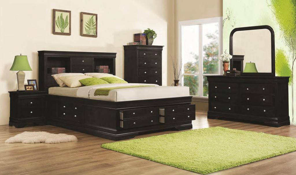 328 Renaissance Storage Black The 328 Renaissance Black Storage Bed and complete Renaissance Black Collection, combines classic style and functionality.