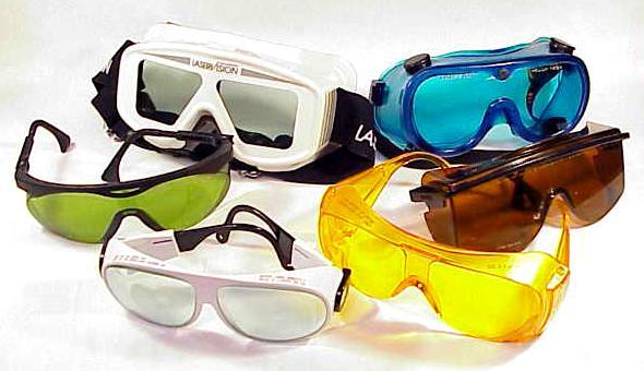 Laser eye protection Selection of eyewear should be based on: wavelength(s) being used; radiant exposure; maximum permissible exposure (MPE); optical