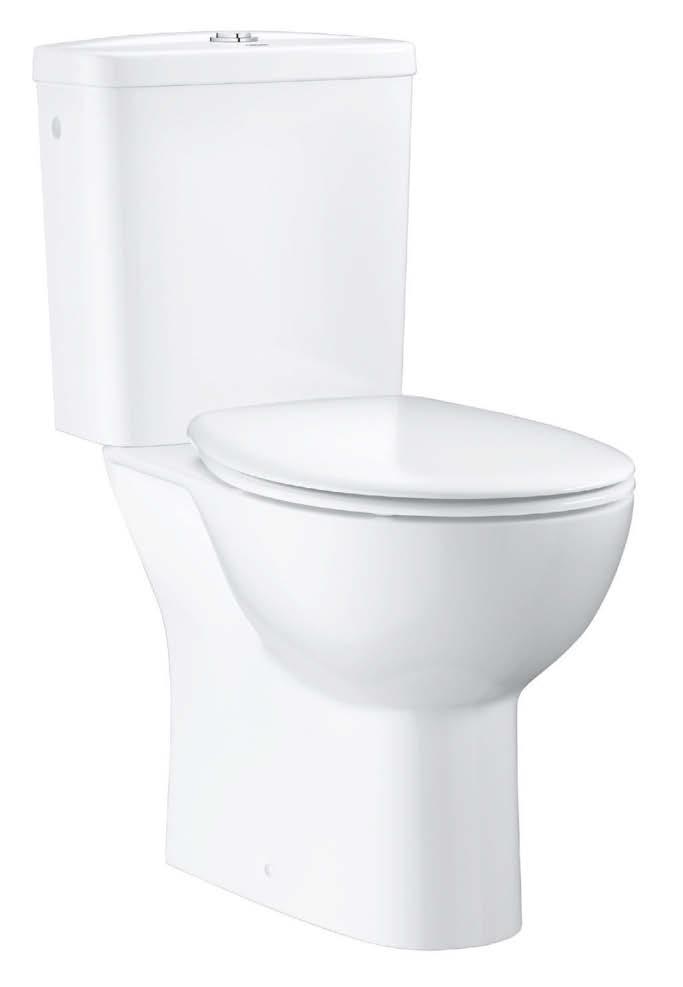 BAU CERAMIC 39 346 000 WC closed coupled combination: WC, rimless, vertical outlet