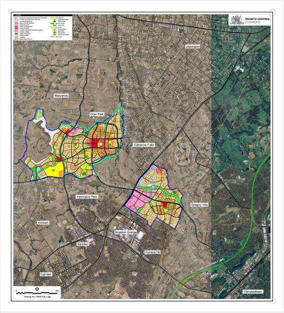 First Releases: Rezoned South West Growth Centre: First stages: 11,500 homes Oran Park 7,500 homes 18 ha employment lands (4120