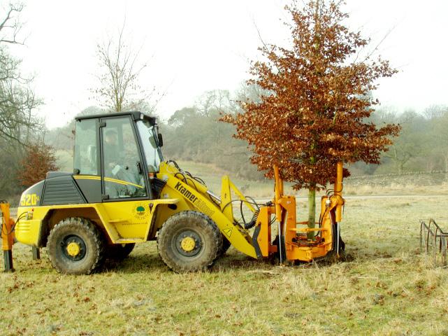The smaller machines will transplant trees up to 30cm girth, the larger machines capable of