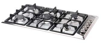 DE LONGHI COOKTOPS DGHS90WF 90cm GAS COOKTOP Five s including a triple ring wok and fish Simmer for low heat cooking Easy to clean one piece press base