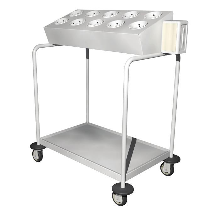 All Units are constructed of 304 stainless steel and are fully welded. Strong tubular legs are finished off with heavy duty swivel casters.