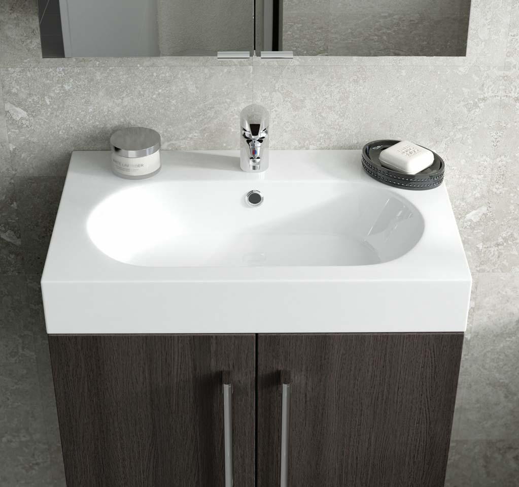 BEAUTIFULLY SIMPLE 50cm Wide TEMPT Shaped Basin with Esta Basin Mixer Tap.