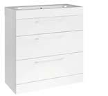 6cm 80cm Wall Hung Units include two drawers and chrome handles.