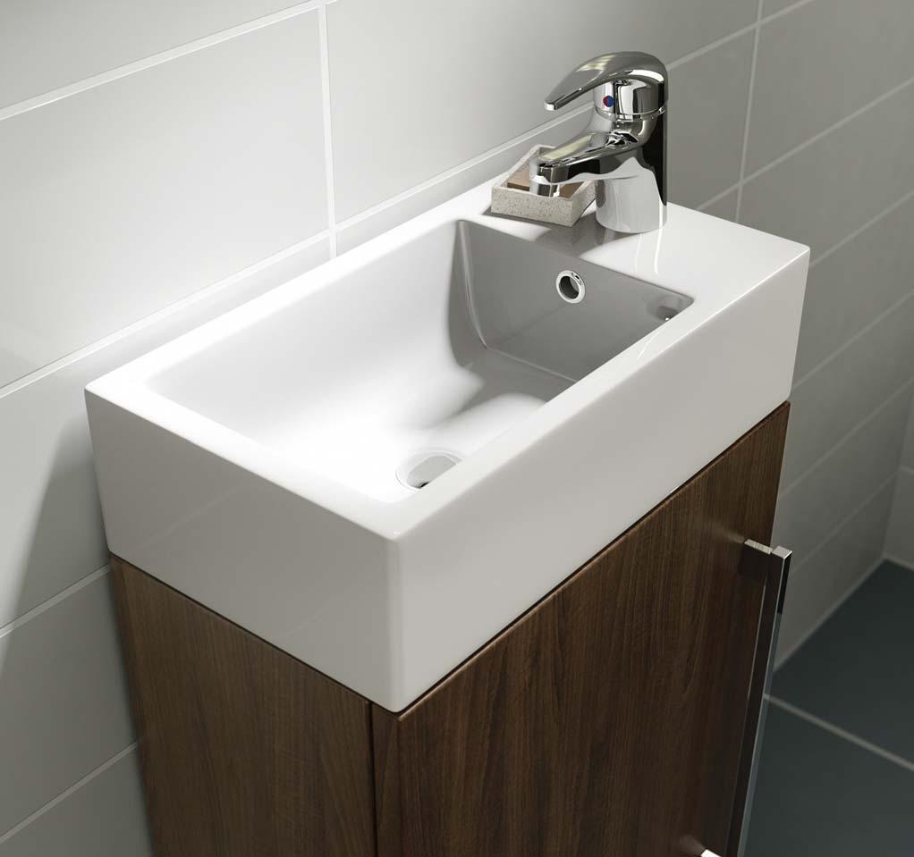 Choose from a shaped or rectangular basin, opt for stylish floor standing or space saving wall hung furniture and select from three, elegant colours - white, anthracite or walnut.